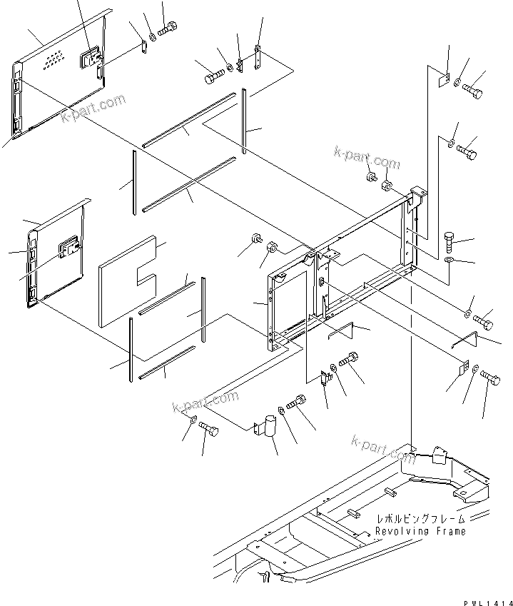 Komatsu parts book diagram for PC300-6 S/N 30001-UP: RIGHT SIDE DOOR (MACHINE CAB) (WITH HOLE)(#33466-)