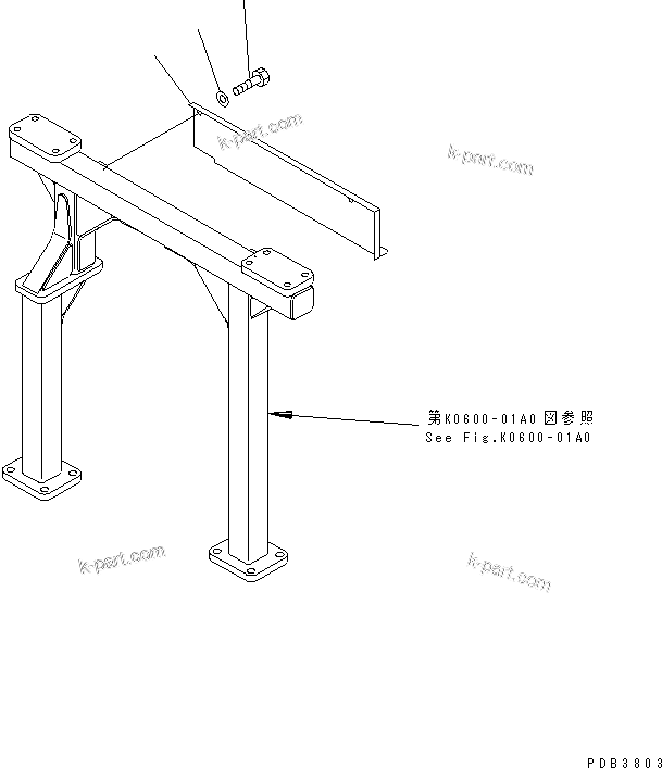 Komatsu parts book diagram for PC300-6 S/N 30001-UP: PARTITION (CAB REAR) (F.O.P.S.)(#30203-)
