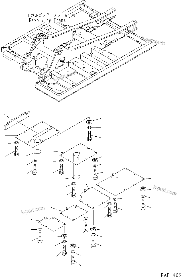 Komatsu parts book diagram for PC300-6 S/N 30001-UP: UNDER COVER (REVOLVING FRAME)(#30001-32999)
