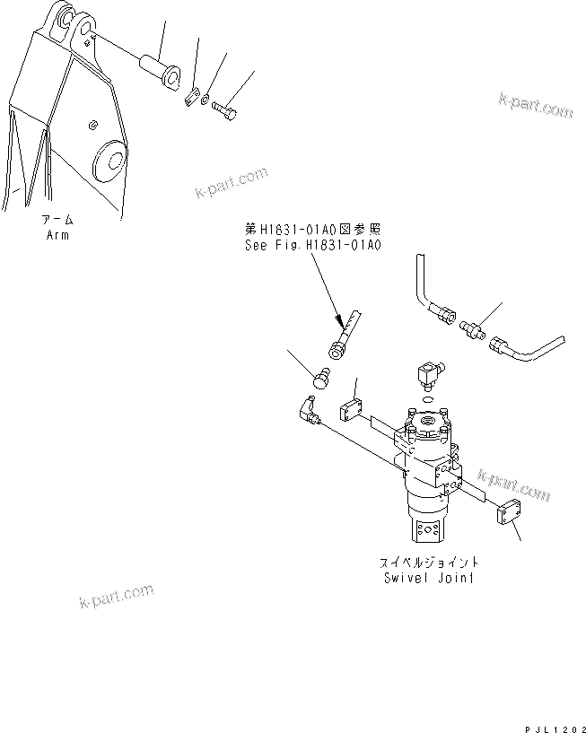 Komatsu parts book diagram for PC300-6 S/N 30001-UP: SWIVEL BLIND PARTS (TRACK FRAME LESS)(#30073-)