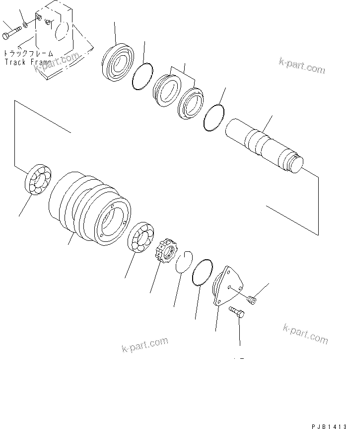 Komatsu parts book diagram for PC300-6 S/N 30001-UP: CARRIER ROLLER