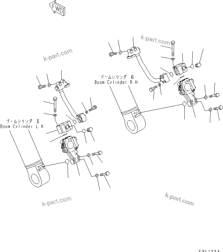 Komatsu parts book diagram for PC300-6 S/N 30001-UP: BOOM CYLINDER (BURST VALVE)(#33768-)