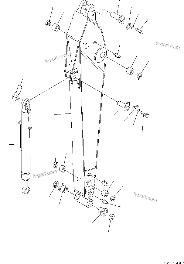 Komatsu parts book diagram for PC300-6 S/N 30001-UP: ARM (3.2M) (ARM AND BUCKET CYLINDER)