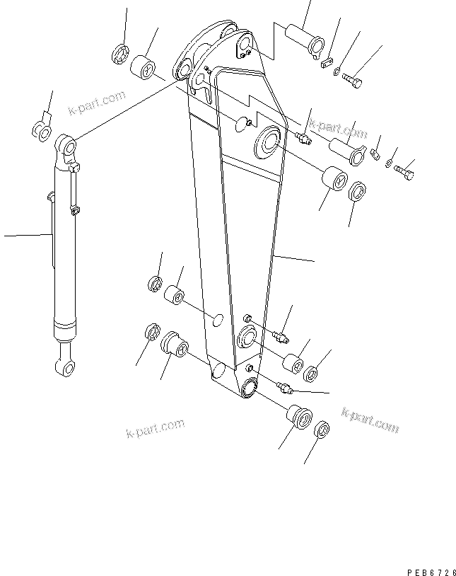 Komatsu parts book diagram for PC300-6 S/N 30001-UP: ARM (2.2M) (ARM AND BUCKET CYLINDER)