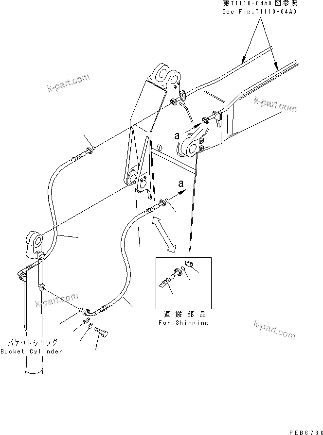 Komatsu parts book diagram for PC300-6 S/N 30001-UP: ARM (3.2M) (2.55M) (2.2M) (BUCKET CYLINDER HOSE)