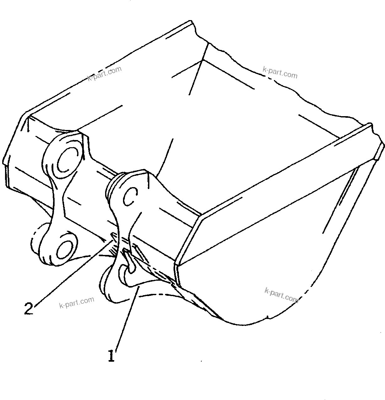 Komatsu parts book diagram for PC300-6 S/N 30001-UP: HOOK (FOR HEAVY DUTY BUCKET)(#30001-30072)