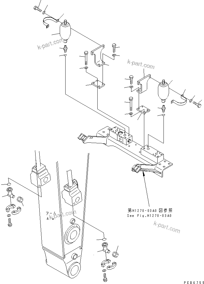Komatsu parts book diagram for PC300-6 S/N 30001-UP: BREAKER ADAPTER (FOR NIPPON PNEUMATIC)