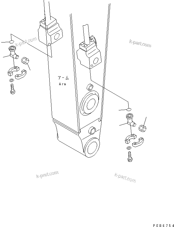 Komatsu parts book diagram for PC300-6 S/N 30001-UP: BREAKER ADAPTER (FOR OKADA)