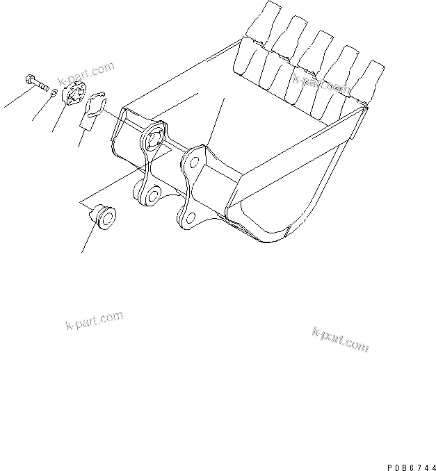 Komatsu parts book diagram for PC300-6 S/N 30001-UP: BUCKET LESS PARTS(#30221-)