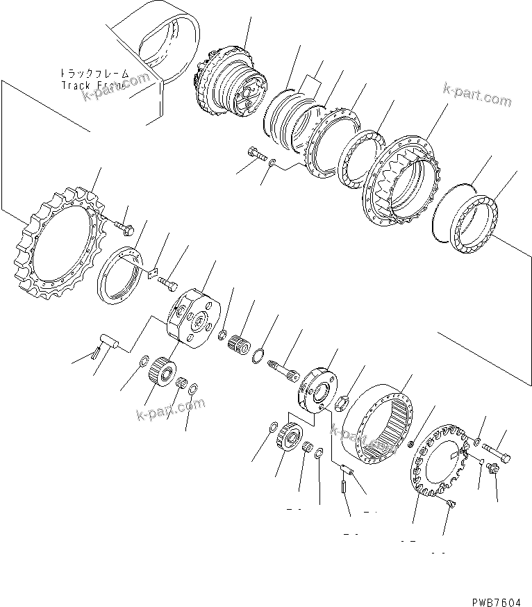 Komatsu parts book diagram for PC300-6 S/N 30001-UP: FINAL DRIVE ASS'Y (FOR SERVICE PARTS)(#33001-)