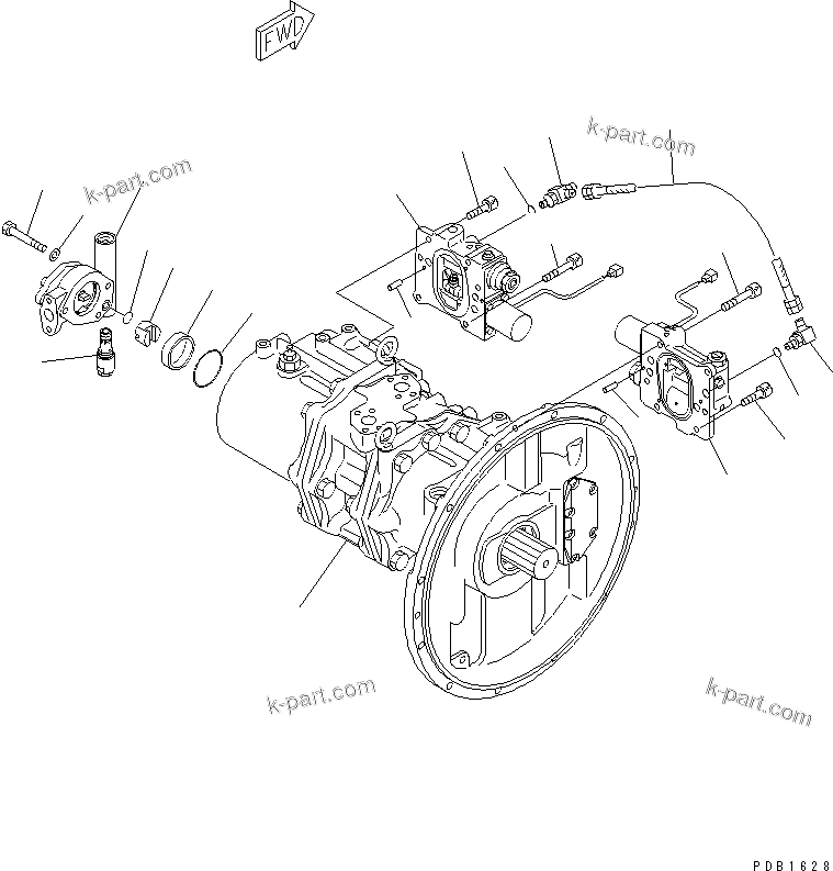 Komatsu parts book diagram for PC300-6 S/N 30001-UP: MAIN PUMP (1/9)(#30001-32999)