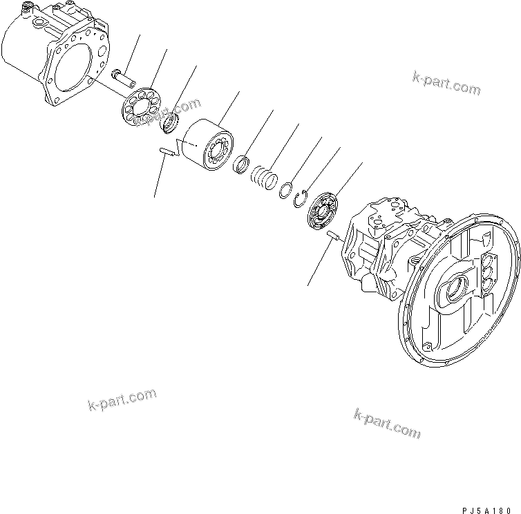 Komatsu parts book diagram for PC300-6 S/N 30001-UP: MAIN PUMP (6/10)(#33001-)