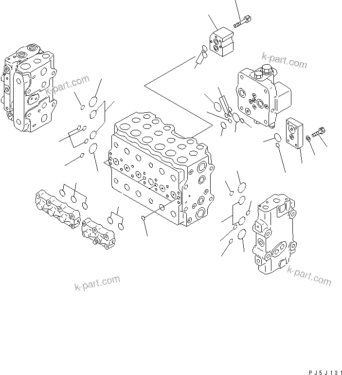 Komatsu parts book diagram for PC300-6 S/N 30001-UP: MAIN VALVE (1-ACTUATOR) (2/12)