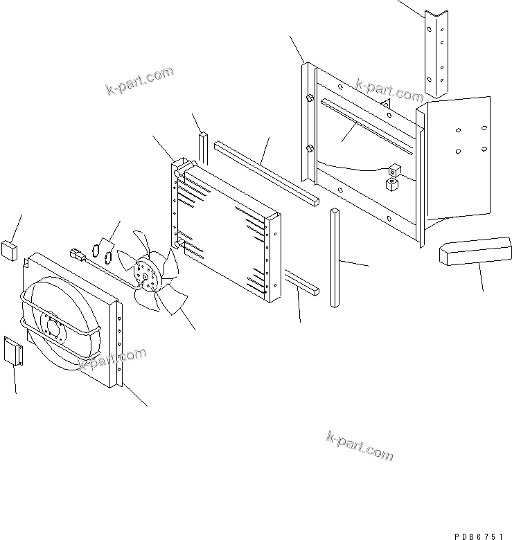 Komatsu parts book diagram for PC300-6 S/N 30001-UP: CONDENSER ASS'Y(#30001-32999)