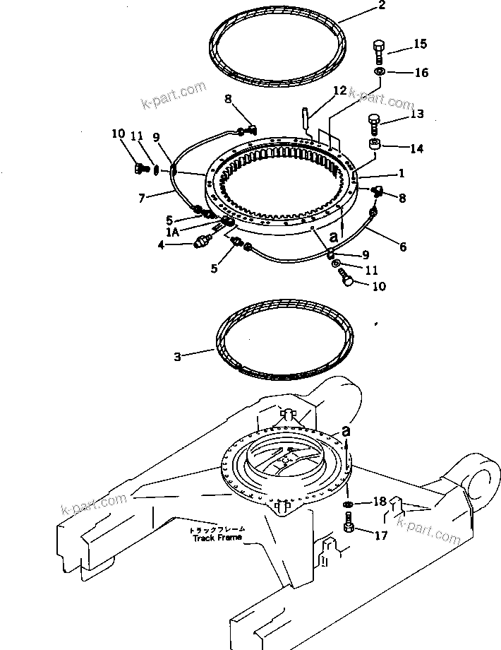 Komatsu parts book diagram for PC300LC-3 S/N 12001-UP: SWING CIRCLE(#12001-13020)