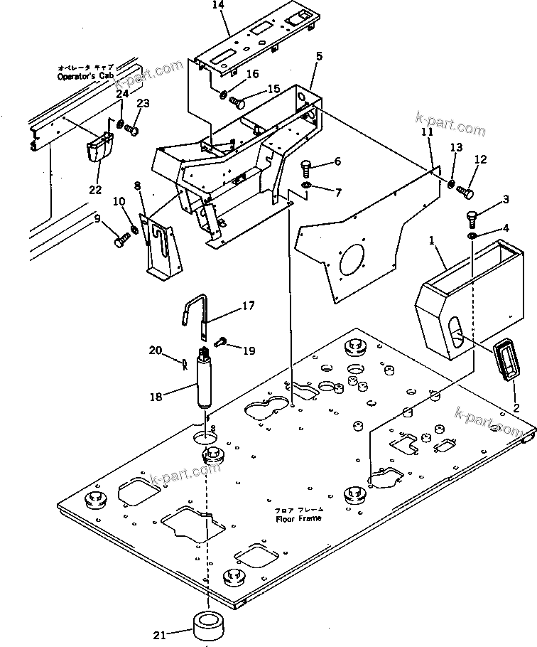 Komatsu parts book diagram for PC300LC-3 S/N 12001-UP: LONG LEVER STAND