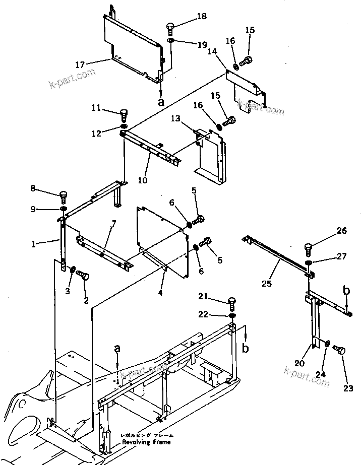 Komatsu parts book diagram for PC300LC-3 S/N 12001-UP: MACHINERY COMPARTMENT (3/5) (WITH VANDALISM)