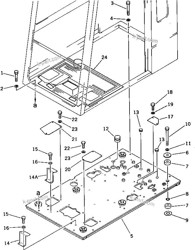 Komatsu parts book diagram for PC300LC-3 S/N 12001-UP: OPERATOR'S CAB ? FLOOR FRAME (FOR WRIST CONTROL)(#12001-12888)