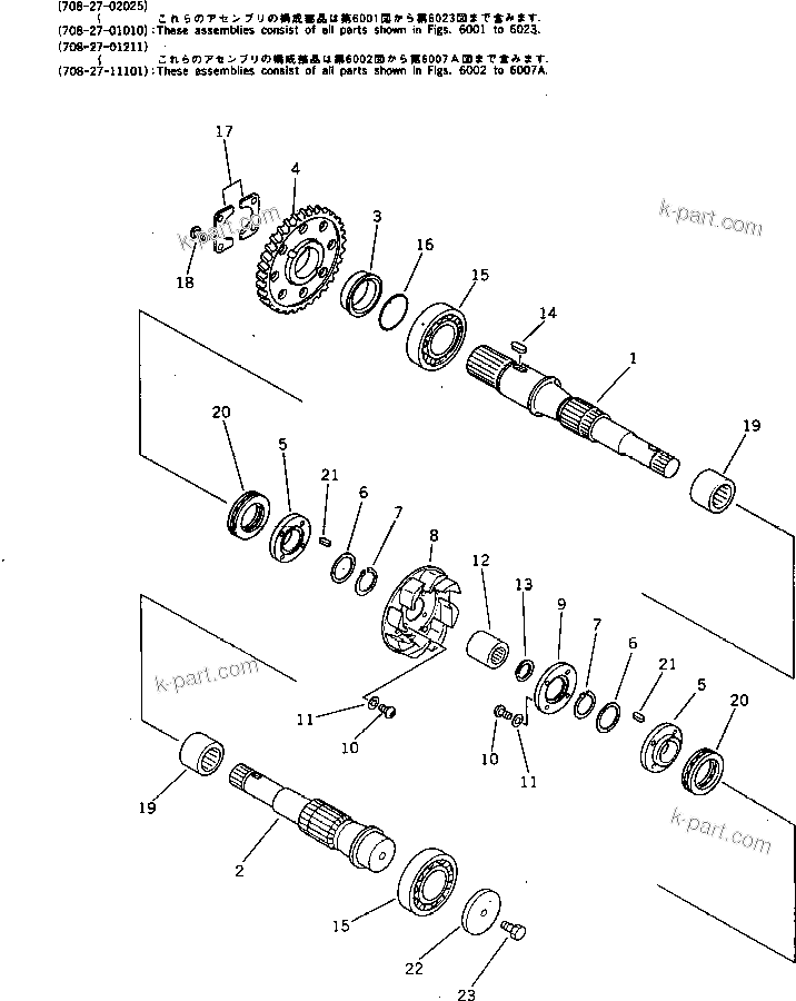 Komatsu parts book diagram for PC300LC-3 S/N 12001-UP: PUMP SUB ASS'Y (6/6) (WITH 2-STAGE SELECTOR MODE OLSS)(#12798-)