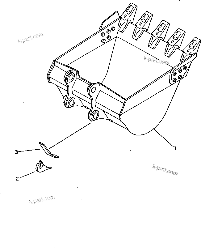 Komatsu parts book diagram for PC300LC-3 S/N 12001-UP: BUCKET ? WITH HOOK (EXCEPT JAPAN)