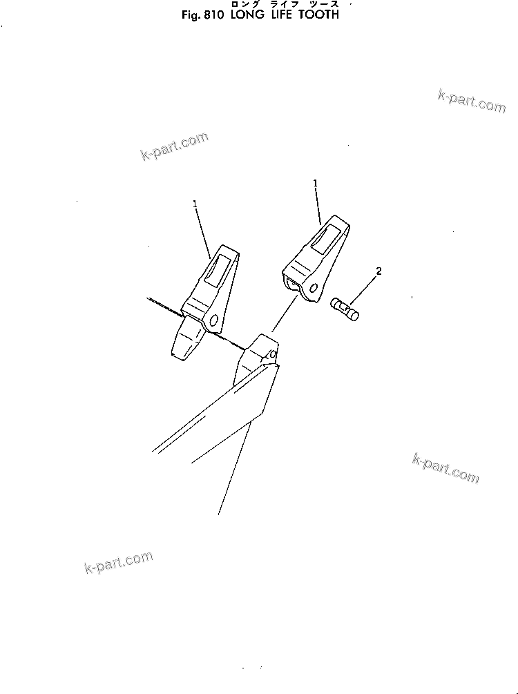 Komatsu parts book diagram for PC300LC-1 S/N 10001-UP: LONG LIFE TOOTH