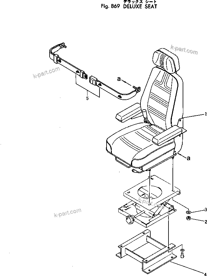 Komatsu parts book diagram for PC300LC-1 S/N 10001-UP: DELUXE SEAT