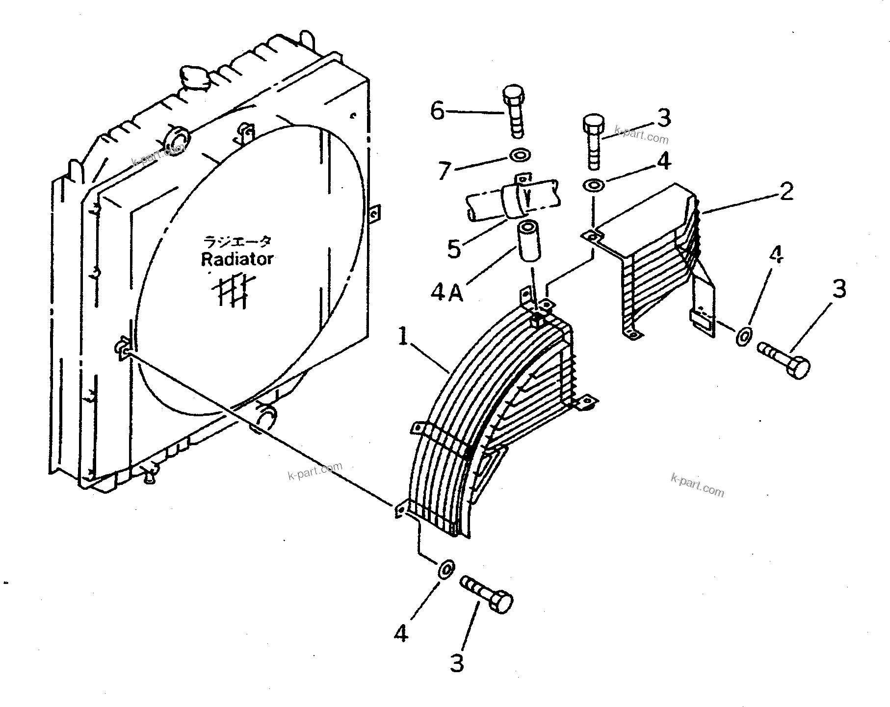 Komatsu parts book diagram for PC300LC-5K S/N K20001-UP: FAN GUARD