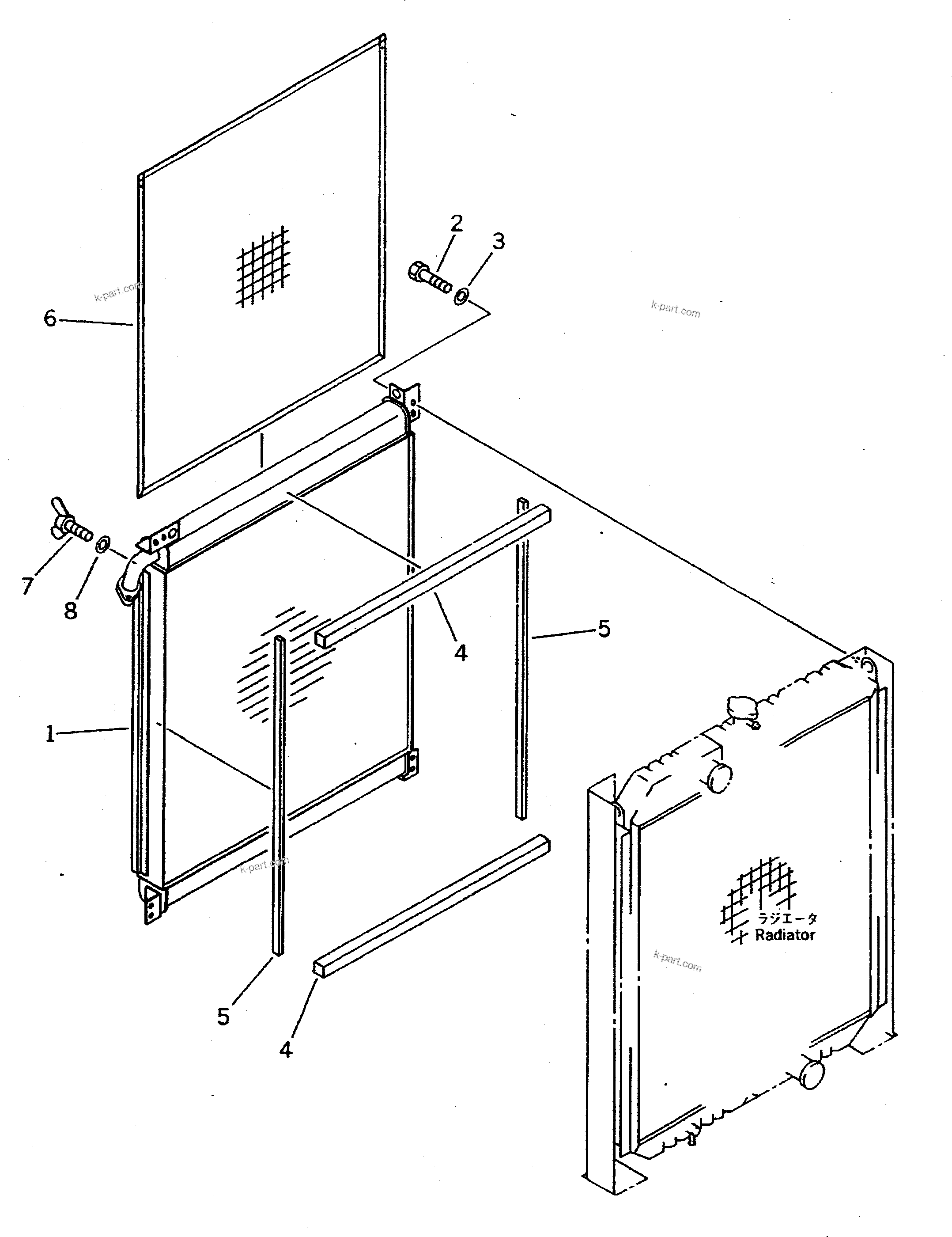 Komatsu parts book diagram for PC300LC-5K S/N K20001-UP: OIL COOLER
