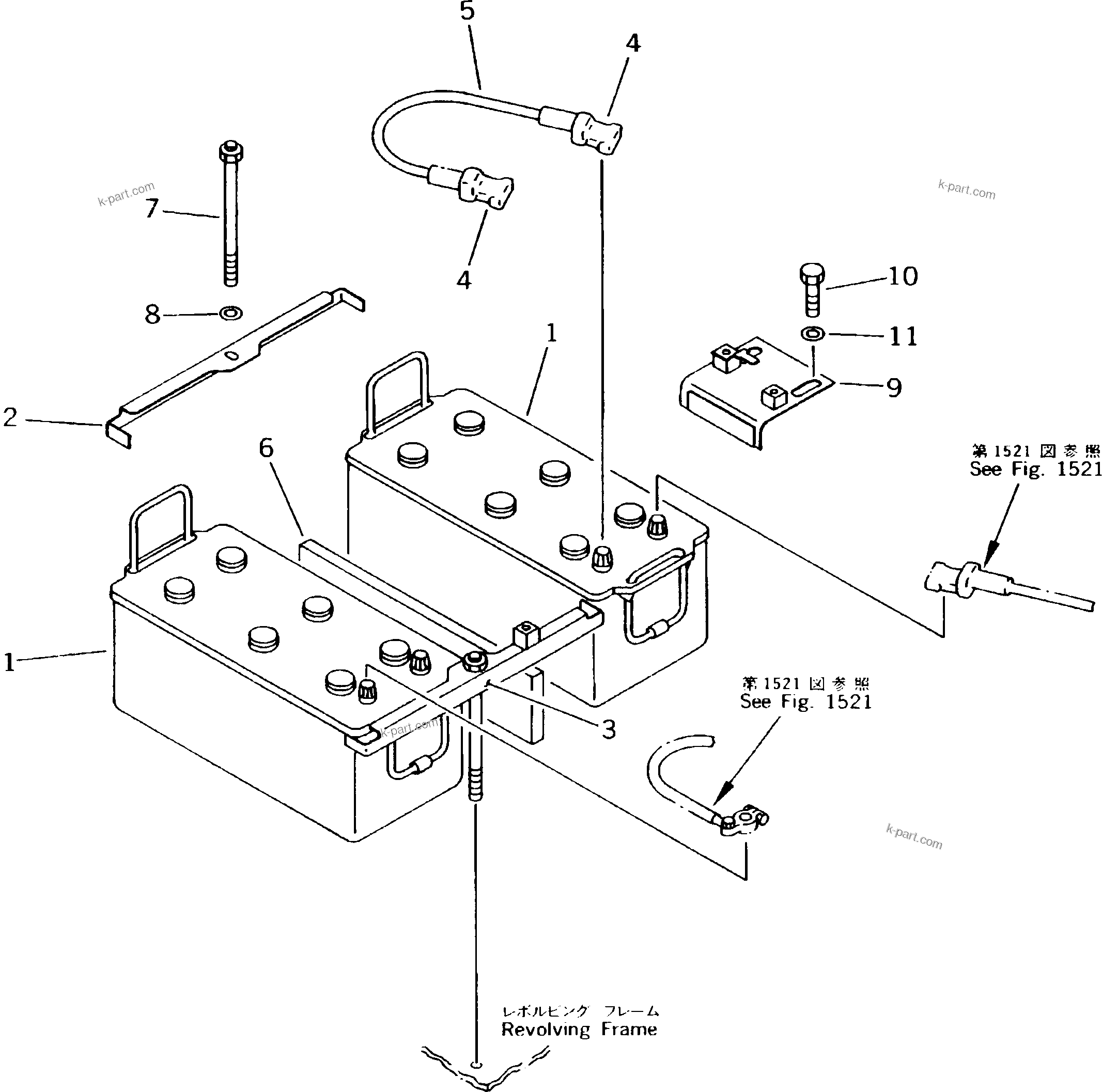 Komatsu parts book diagram for PC300LC-5K S/N K20001-UP: BATTERY(#K20001-K20406)