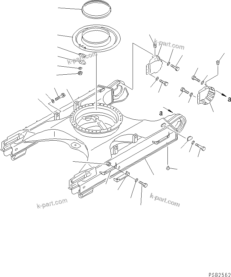 Komatsu parts book diagram for PC300LC-5K S/N K20001-UP: TRACK FRAME (FOR 850MM WIDTH TRACK SHOE) (EC SAFETY REGULATION)(#K20407-)