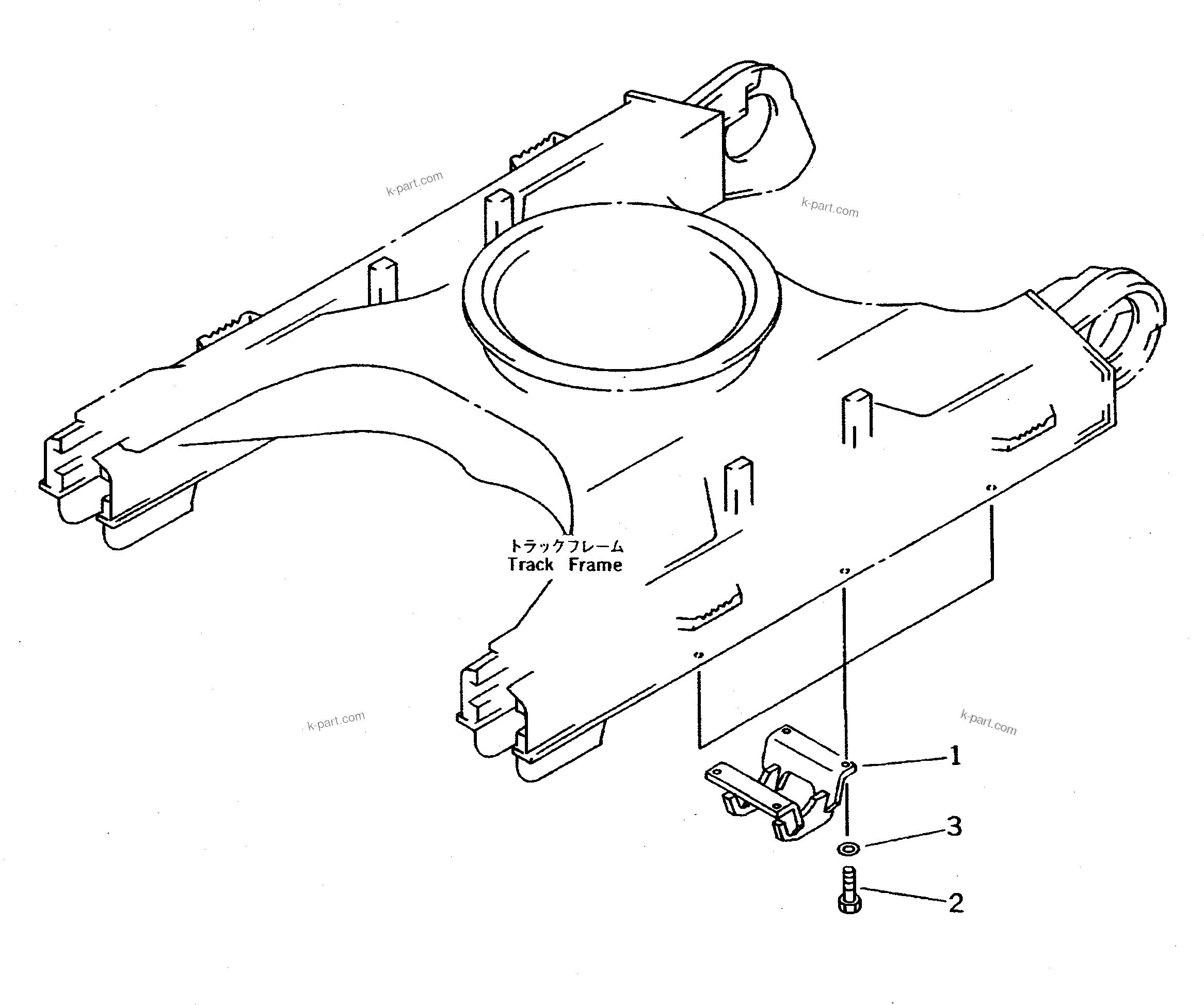 Komatsu parts book diagram for PC300LC-5K S/N K20001-UP: CENTER GUARD