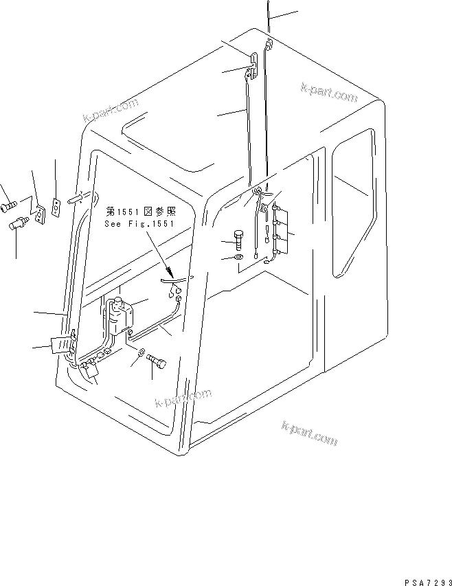 Komatsu parts book diagram for PC300LC-5K S/N K20001-UP: OPERATOR'S CAB (4/6) (WINDOW WASHER AND ELECTRICAL SYSTEM)       (TBG SPEC.)(#.-K20406)