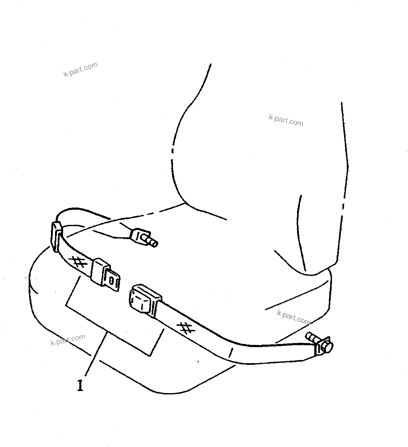 Komatsu parts book diagram for PC300LC-5K S/N K20001-UP: SEAT BELT