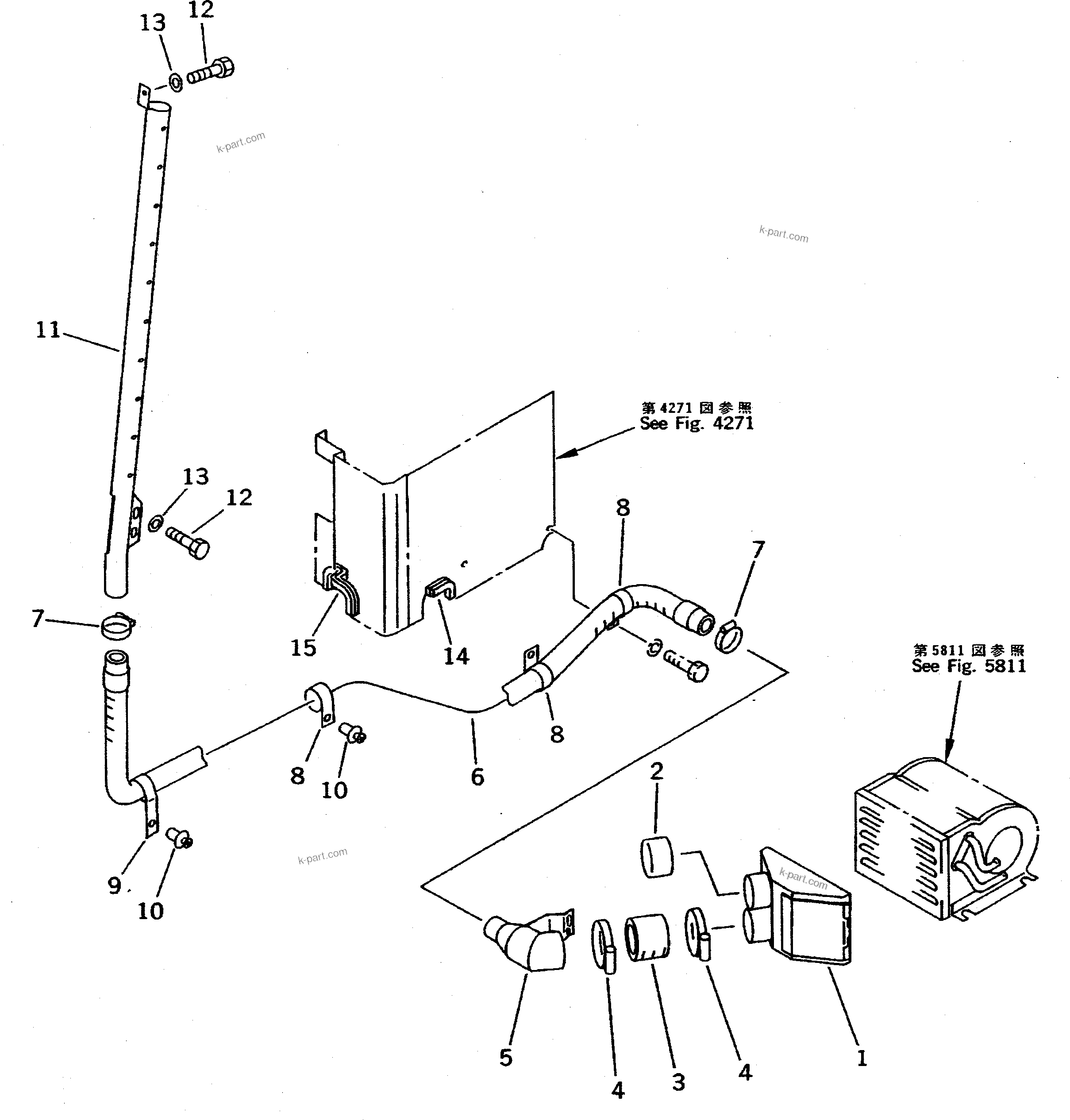 Komatsu parts book diagram for PC300LC-5K S/N K20001-UP: DEFROSTER