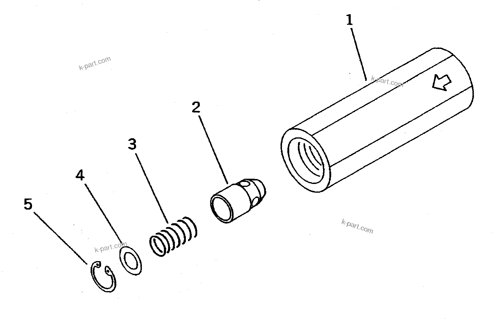 Komatsu parts book diagram for PC300LC-5K S/N K20001-UP: CHECK VALVE