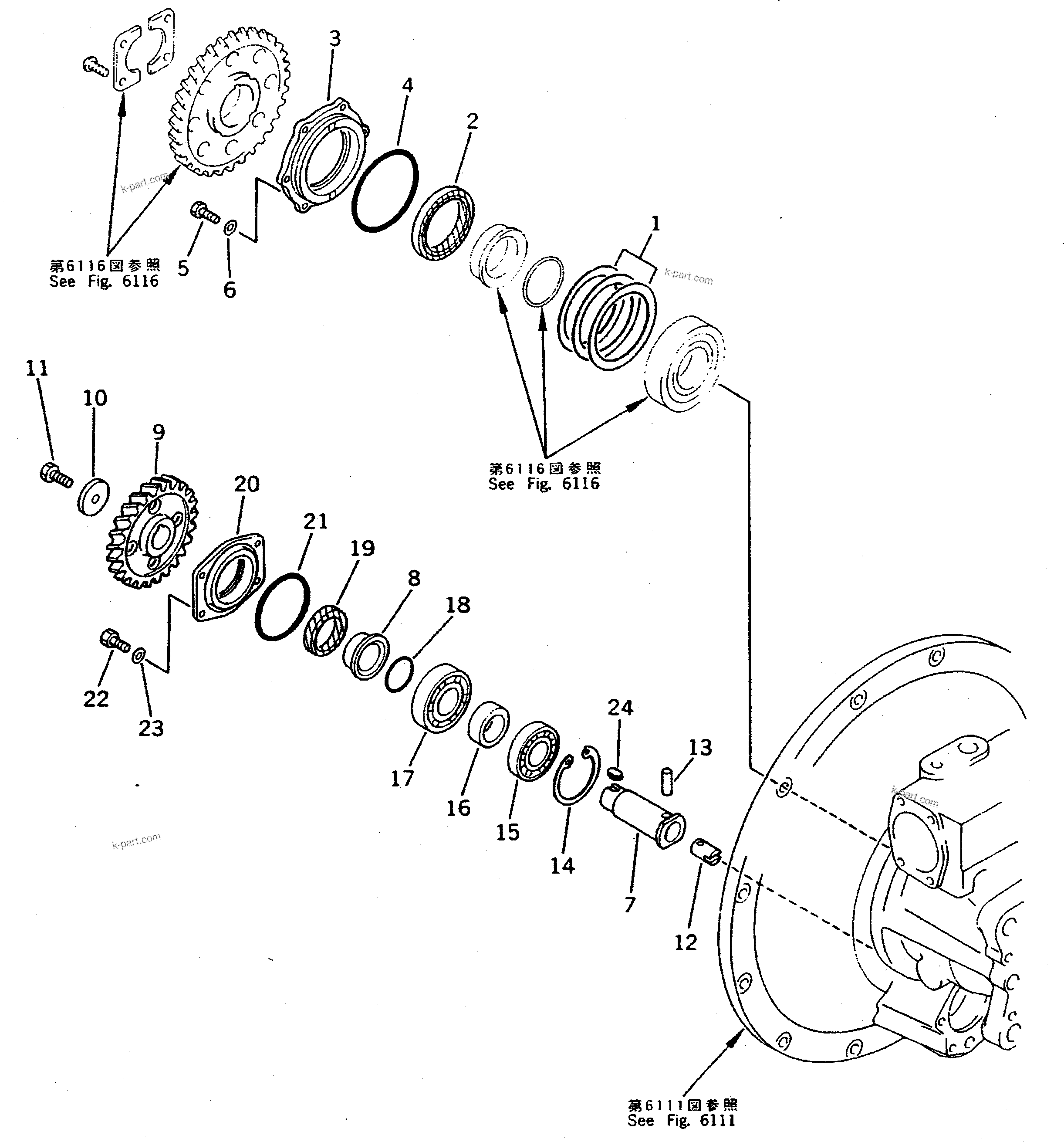 Komatsu parts book diagram for PC300LC-5K S/N K20001-UP: HYDRAULIC PUMP (3/16) (PUMP SUB ASS'Y) (2/6)