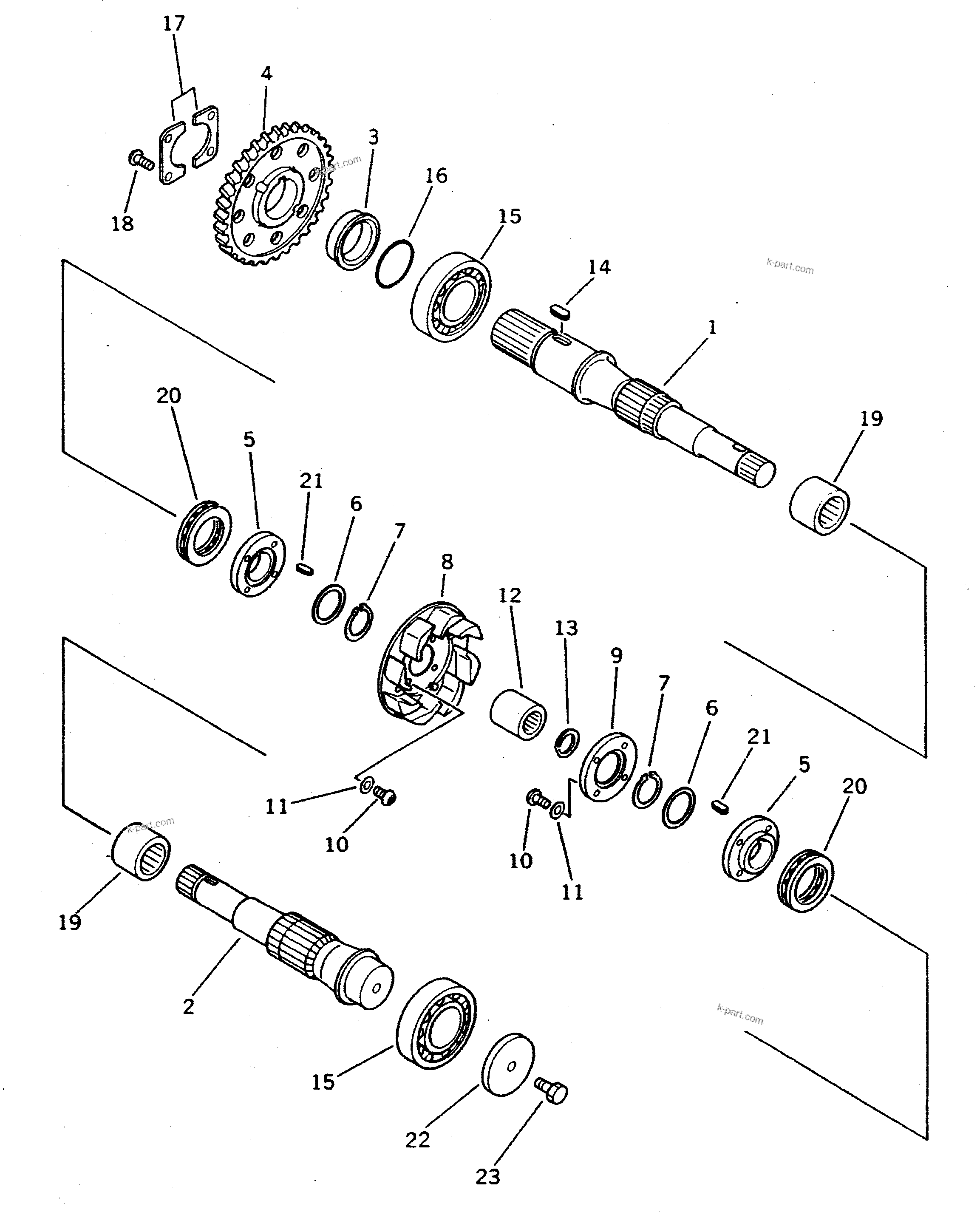 Komatsu parts book diagram for PC300LC-5K S/N K20001-UP: HYDRAULIC PUMP (7/16) (PUMP SUB ASS'Y) (6/6)