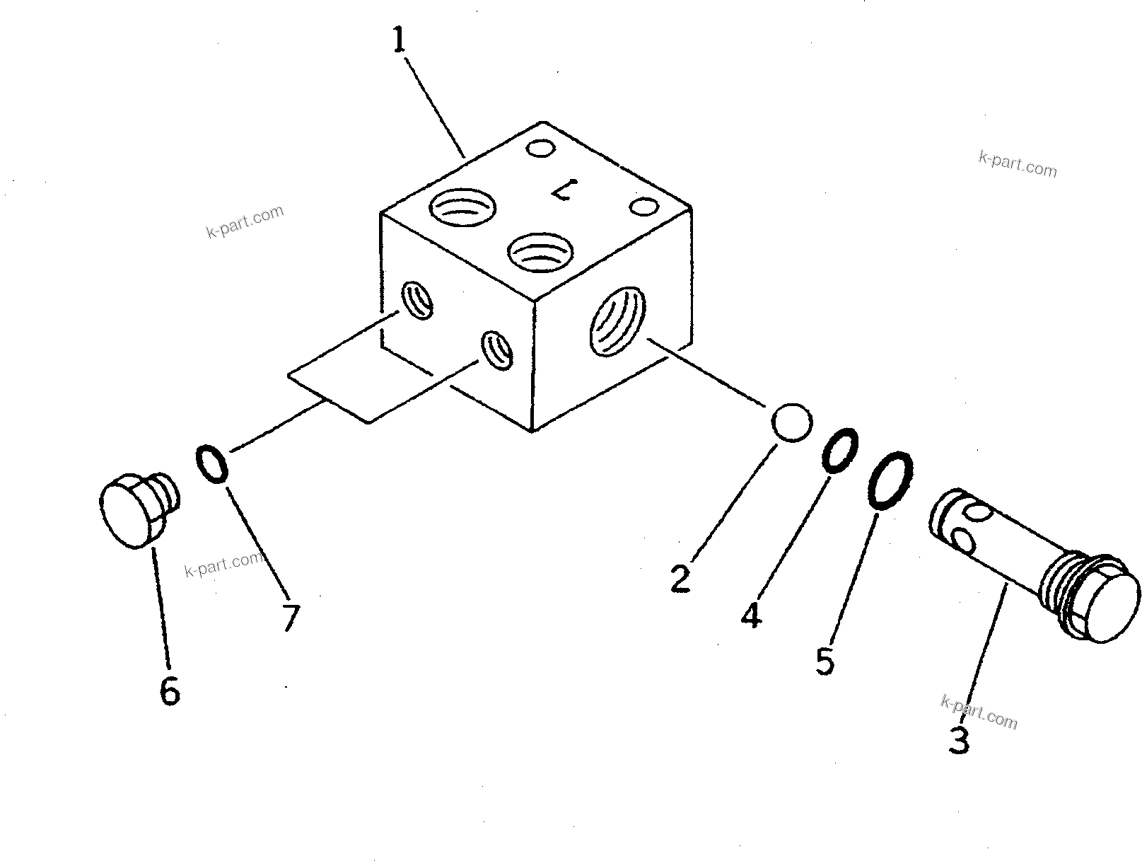 Komatsu parts book diagram for PC300LC-5K S/N K20001-UP: SHUTTLE VALVE (FOR ARM AND SWING)