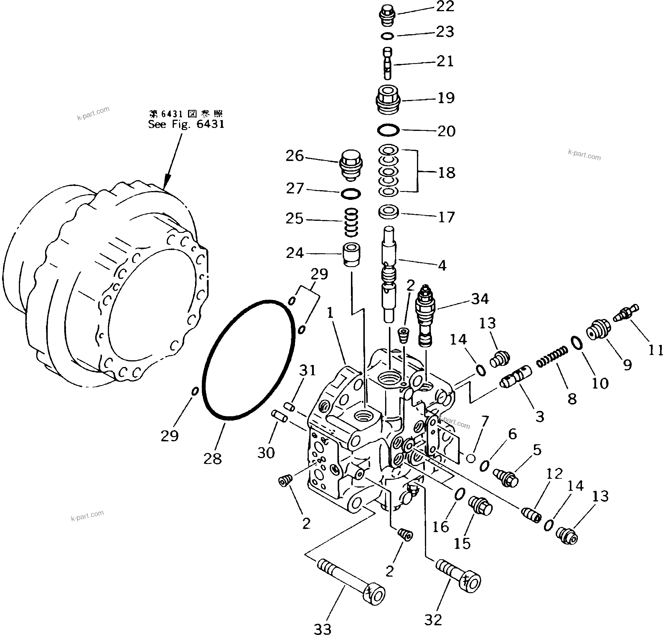 Komatsu parts book diagram for PC300LC-5K S/N K20001-UP: TRAVEL MOTOR (2/3)