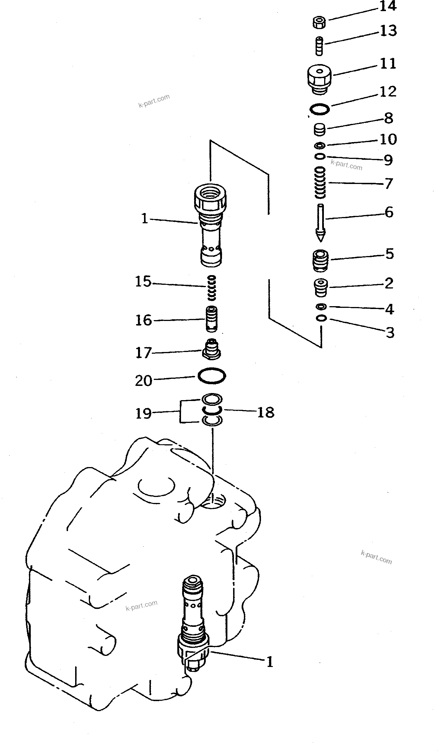 Komatsu parts book diagram for PC300LC-5K S/N K20001-UP: TRAVEL MOTOR (3/3)