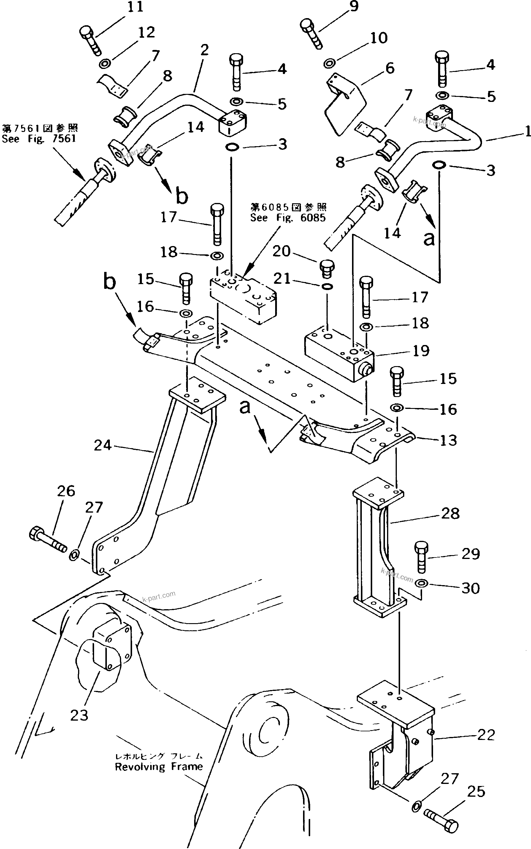 Komatsu parts book diagram for PC300LC-5K S/N K20001-UP: ADDITIONAL PIPING (BLOCK TO/FROM BOOM SIDE)