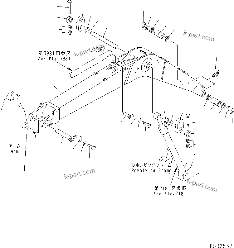 Komatsu parts book diagram for PC300LC-5K S/N K20001-UP: BOOM (EC SAFETY REGULATION)(#K20407-)