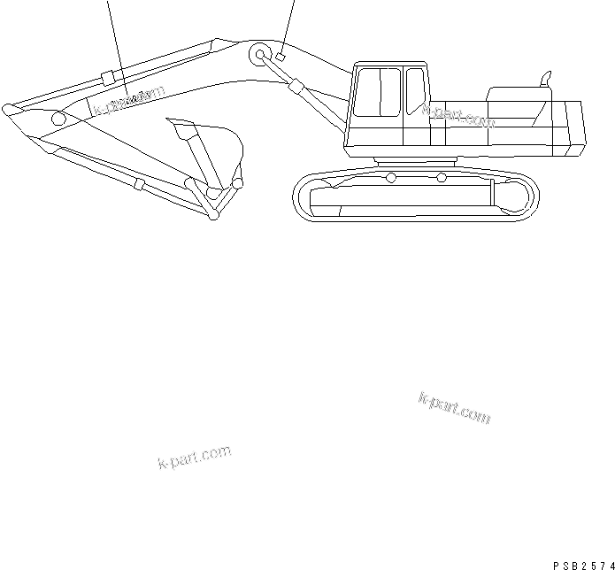 Komatsu parts book diagram for PC300LC-5K S/N K20001-UP: MARKS AND PLATES (WORK EQUIPMENT SIDE) (EC SAFETY REGULATION)(#K20407-)