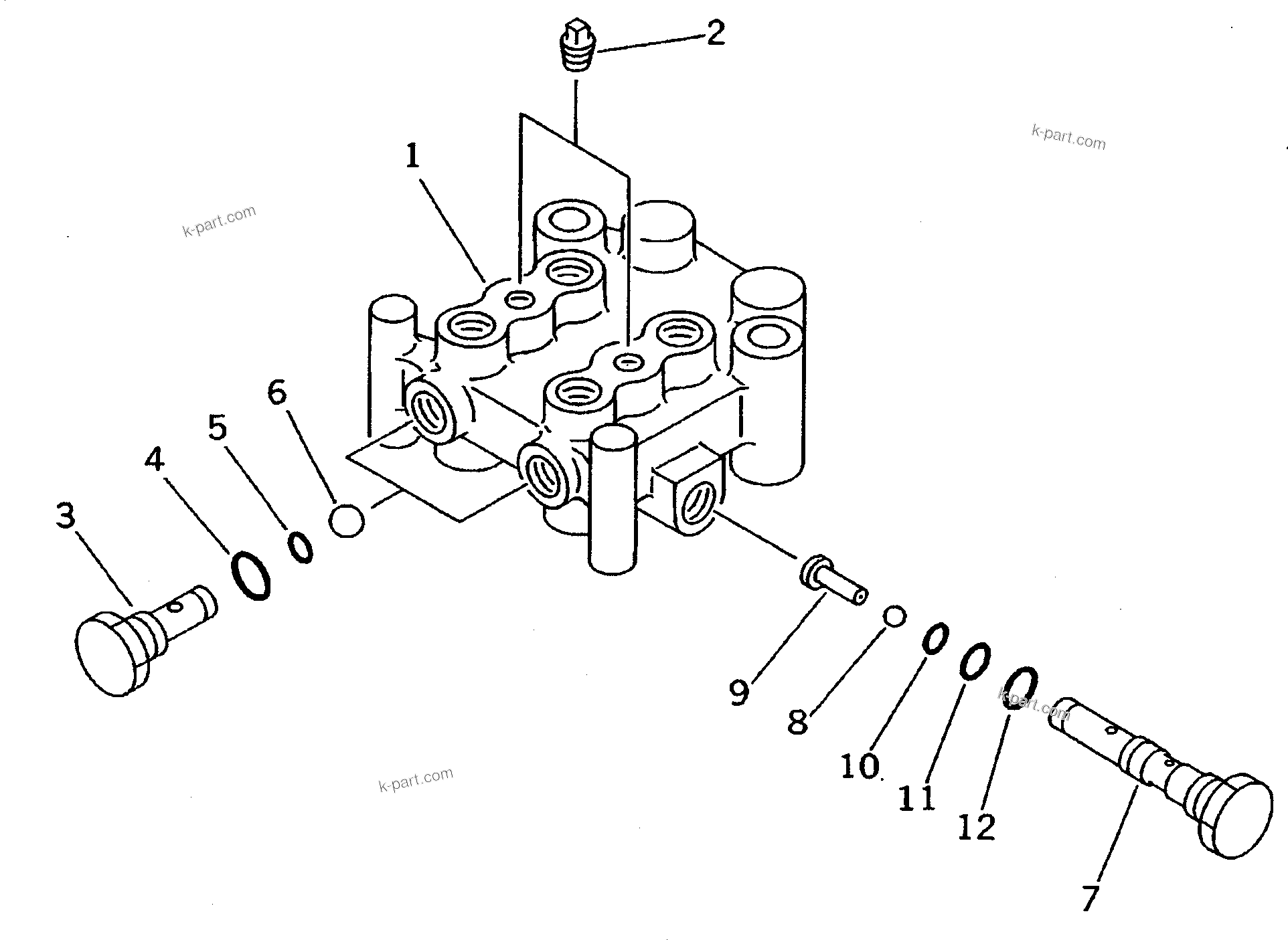 Komatsu parts book diagram for PC310LC-5 S/N 10001-UP: SHUTTLE VELVE (FOR BOOM ? BUCKET AND TRAVEL)