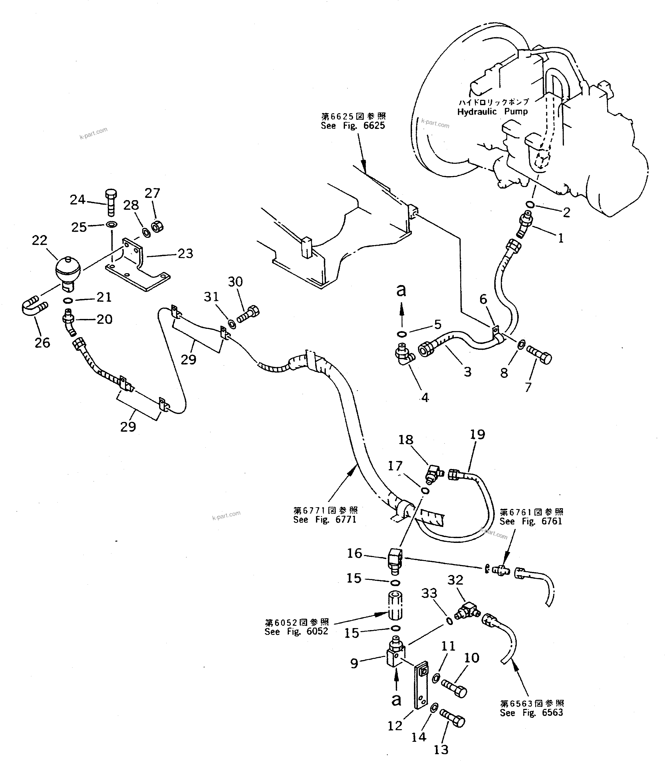 Komatsu parts book diagram for PC310LC-5 S/N 10001-UP: PUMP TO SAFETY LOCK VALVE PIPING