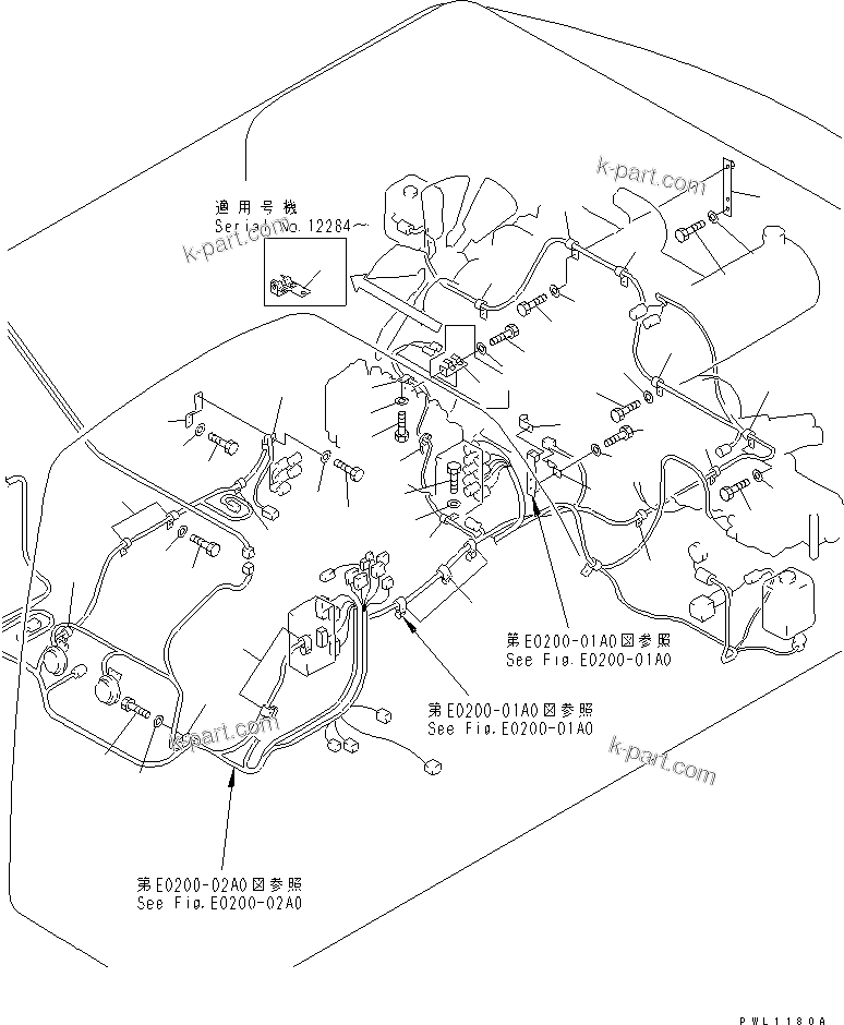 Komatsu parts book diagram for PC350-6 S/N 10001-UP: WIRING (MAIN HARNESS) (CLIP)