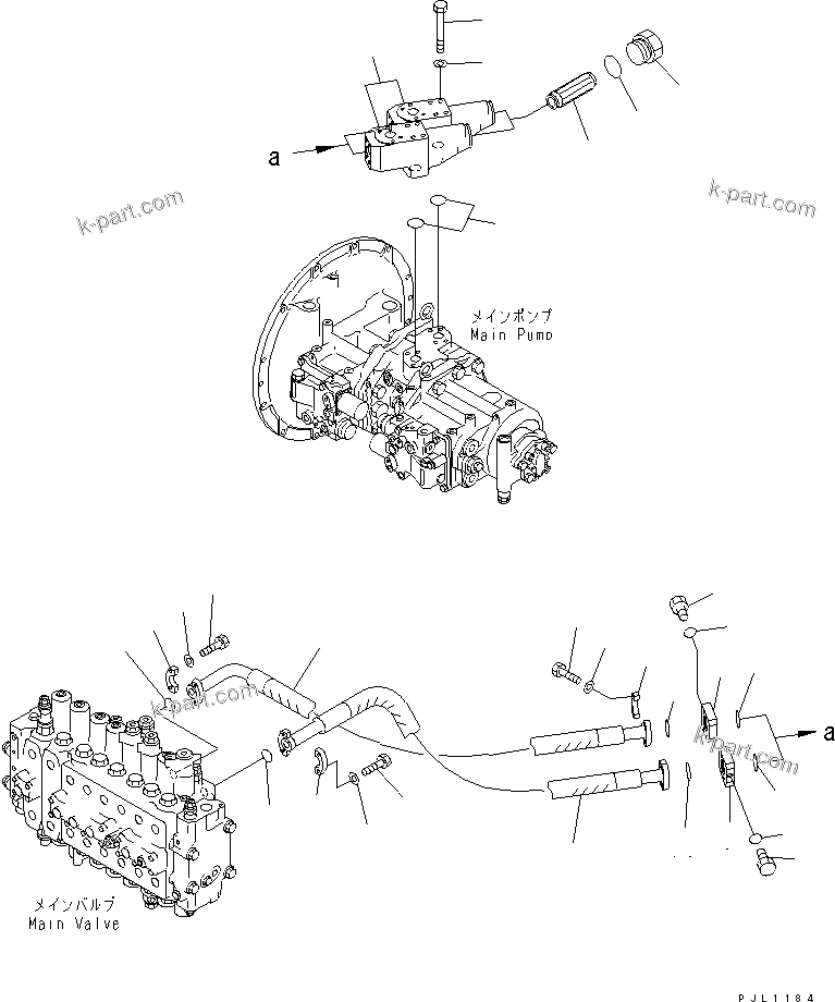 Komatsu parts book diagram for PC350-6 S/N 10001-UP: DELIVERY LINE (BLOCK) (WITH INLINES FILTER)(#12284-)