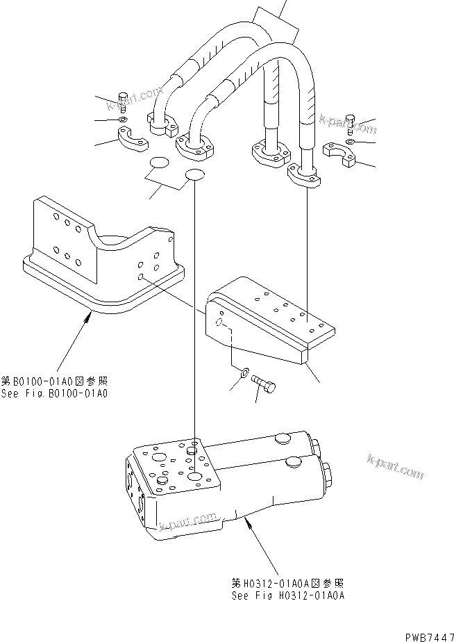 Komatsu parts book diagram for PC350-6 S/N 10001-UP: DELIVERY LINE (BRANCH) (WITH INLINES FILTER)(#12001-12283)