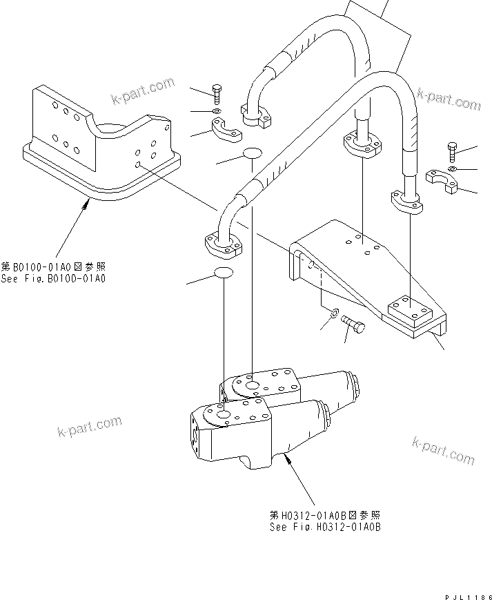 Komatsu parts book diagram for PC350-6 S/N 10001-UP: DELIVERY LINE (BRANCH) (WITH INLINES FILTER)(#12284-)
