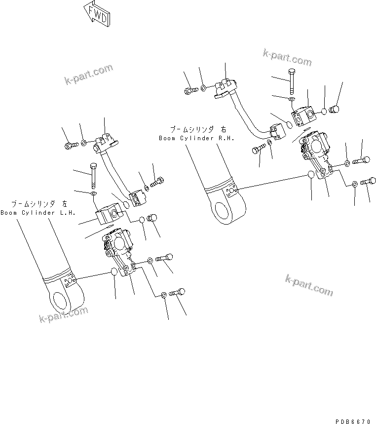 Komatsu parts book diagram for PC350-6 S/N 10001-UP: BOOM BURST VALVE(#10429-12433)